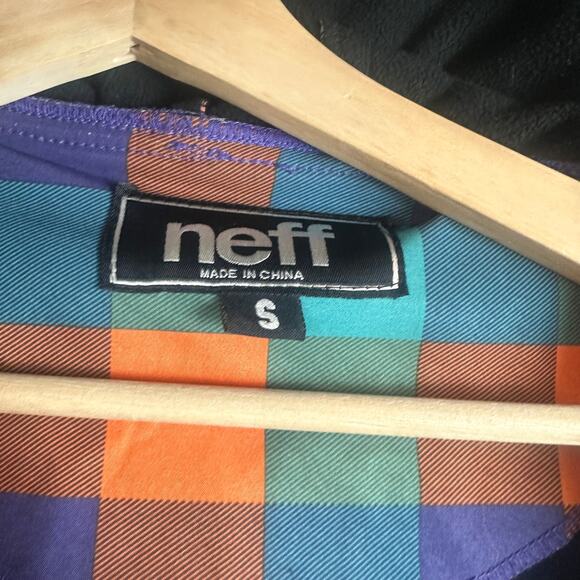 Neff Men's Rad Plaid Softshell Jacket S Orange Teal Purple Parka Snowboard Coat - Picture 13 of 16